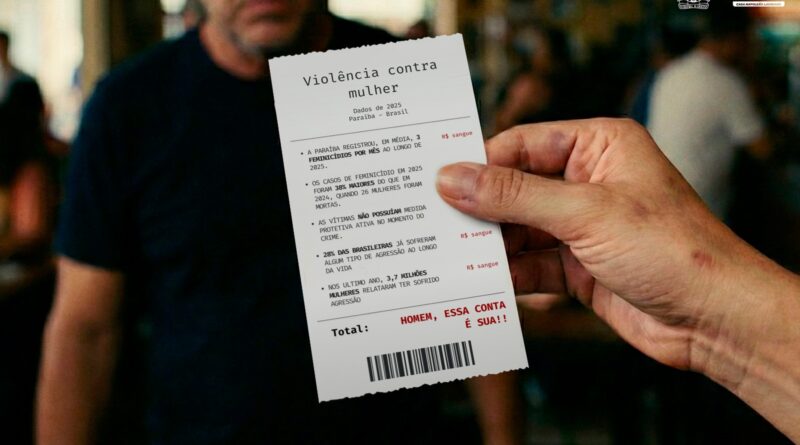 Infográfico sobre violência contra a mulher Paraíba e logo da campanha da CMJP.